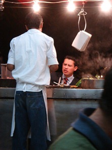 business man eating tacos