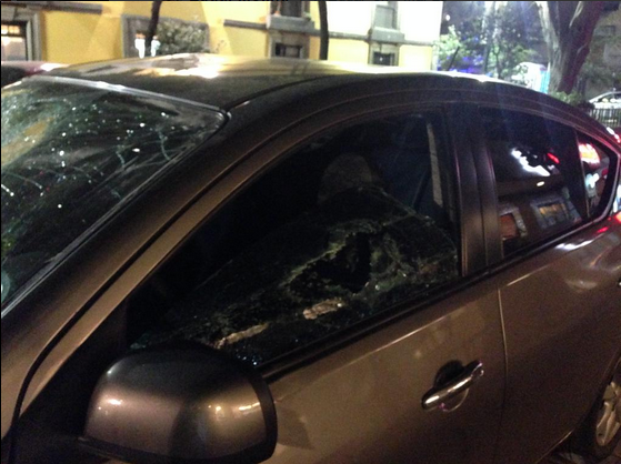 uber golpeado por taxis en Mexico DF