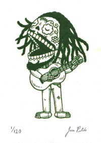 Calavera de Bob Marley por José Pulido
