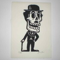Calavera de Charles Chaplin por José Pulido