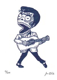 Calavera de joven Elvis por José Pulido