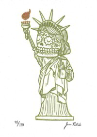 Calavera de la estatua de la libertad por José Pulido
