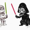 Calaveras de Luke Skywalker vs Darth Vader por José Pulido
