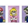 Calaveras de Mario Bros, Princesa Peach y Luigi por José Pulido