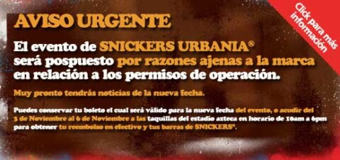 Snickers Urbania Pospuesto