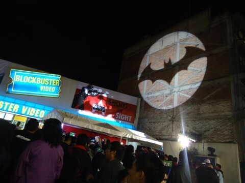 Batiseñal en el Evento de Presentación Batman Arkham City Ciudad de México