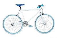 White custom fixie bike