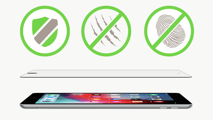 Protectores SCREENFORCE™ TemperedGlass para iPad.